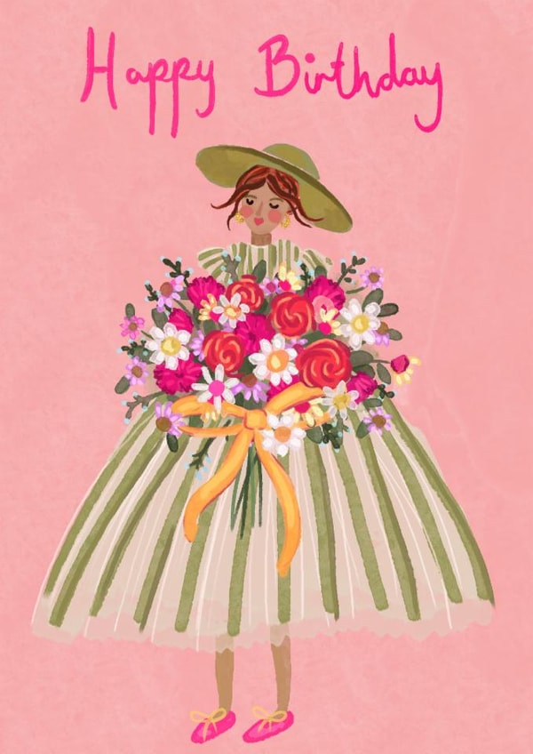 Pretty Birthday Card - Flower Girl created by Lara Waghorn 