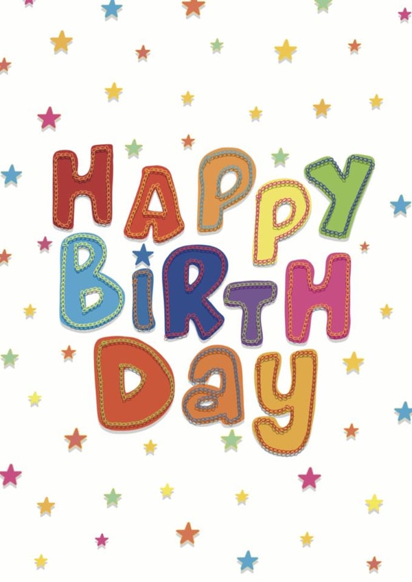 Happy birthday colourful typography design created by ROSHAH DESIGNS