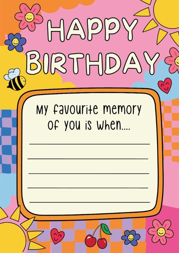 Cute Birthday Card - My Favourite Memory Of You created by @Laura Lonsdale Designs