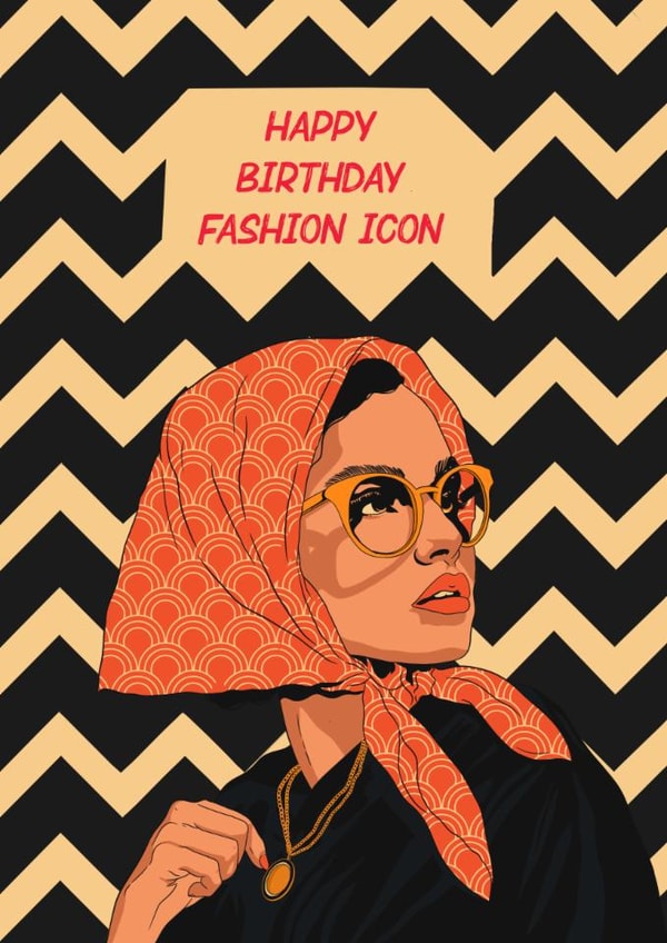 Arty Birthday Card – Fashion Icon created by Kasia Cards