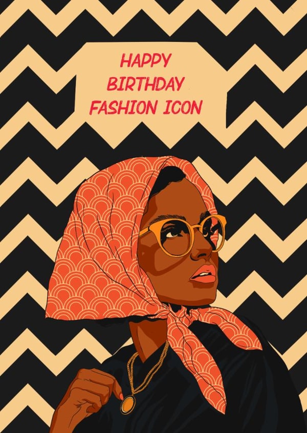 Classic Birthday Card – Fashion Icon created by Kasia Cards