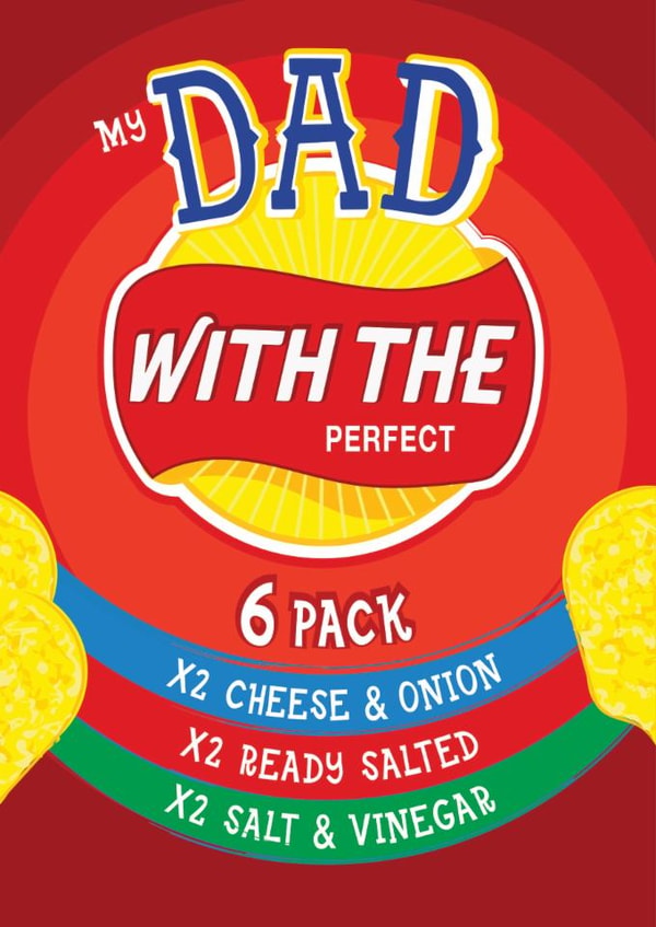 Funny Father's Day Card - Perfect Six Pack - Walkers Crisps created by  la la la     Designs