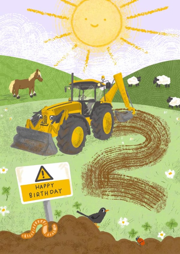 Cute 2nd Birthday Card - For Him - Tractor created by Poppy Jane Prints