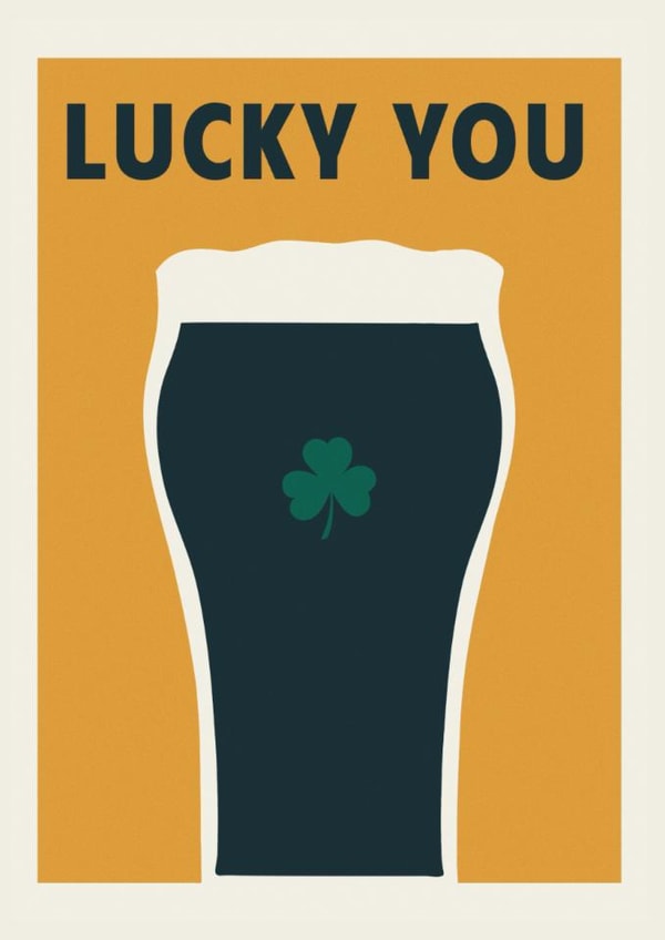Classic Birthday Card - Guinness - Lucky You created by Little Egret Design