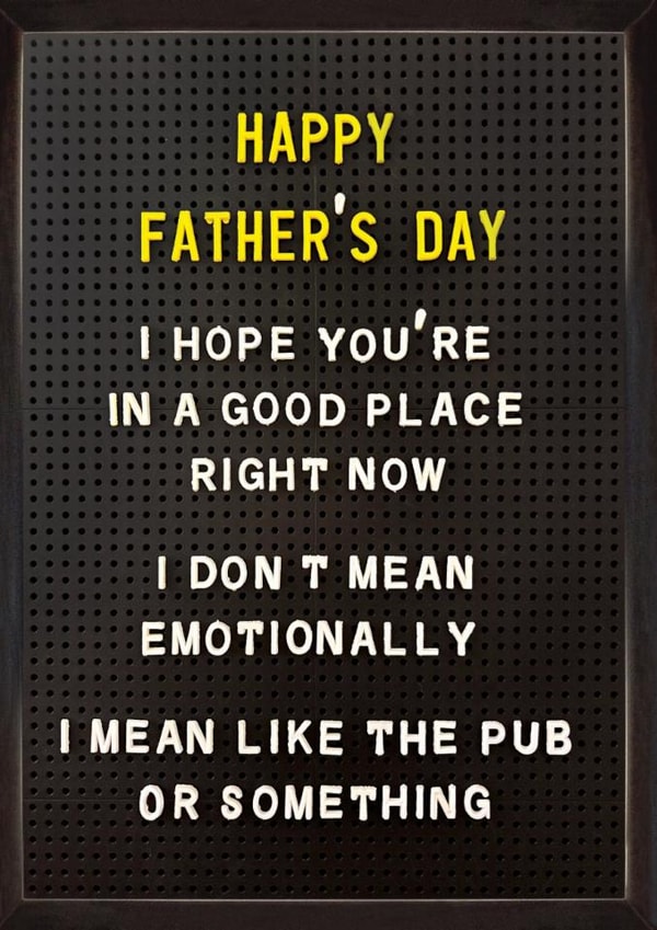 Funny Father’s Day Card - Good Place - The Pub created by Brainbox Candy