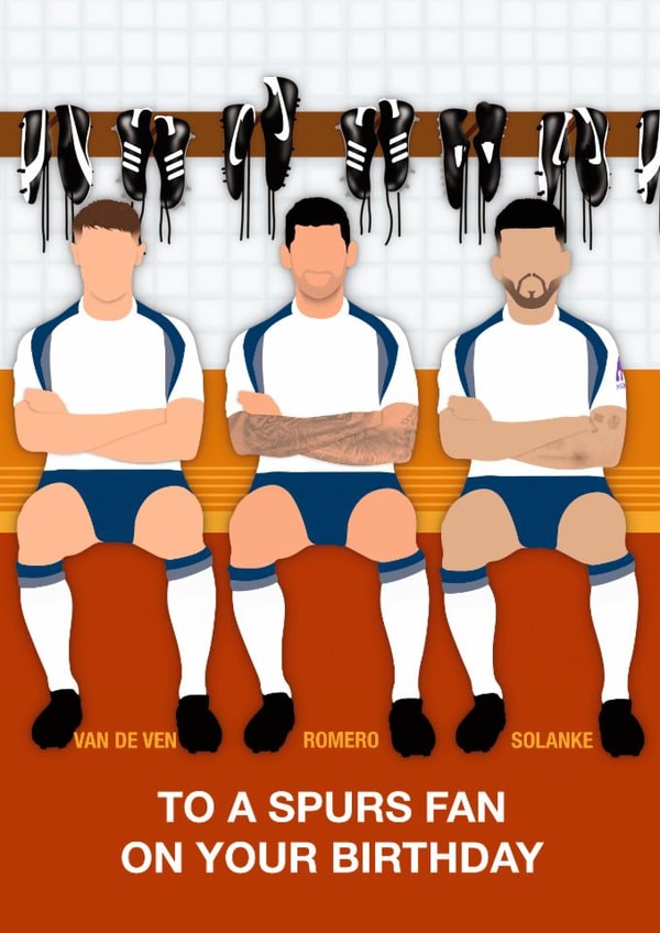 Fun Birthday Card - To A Spurs Fan - Players created by Paul Jones