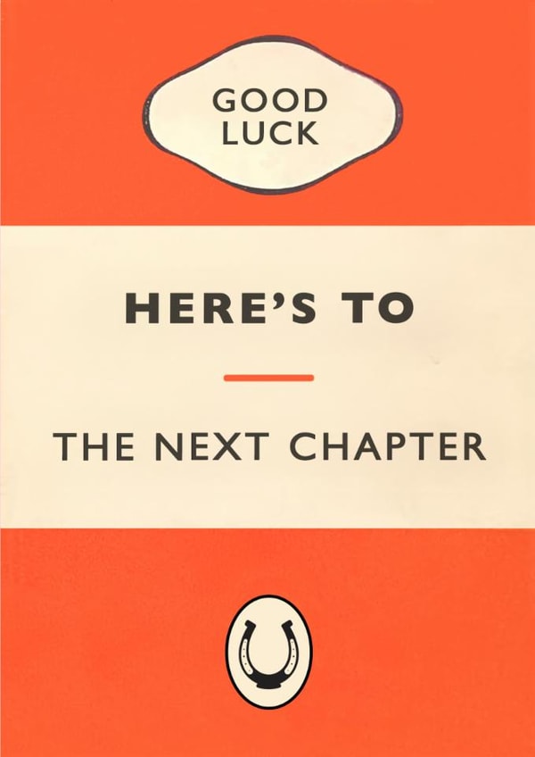 Classic Good Luck Card - Book Cover - Next Chapter created by Of Life & Lemons Ltd.