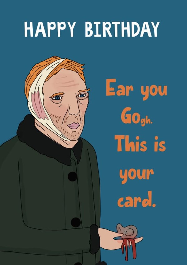 Funny Van Gogh ear pun joke created by Blessherlittleartoons by Amy