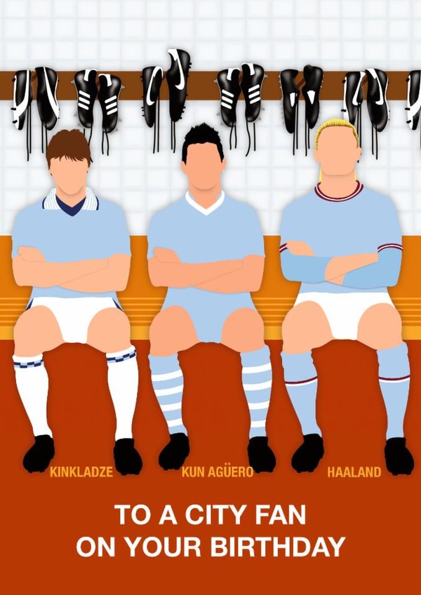 Fun Birthday Card - To A City Fan - Players created by Paul Jones