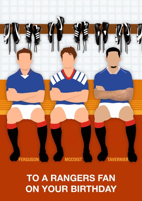 Fun Birthday Card - To A Rangers Fan - Players created by Paul Jones