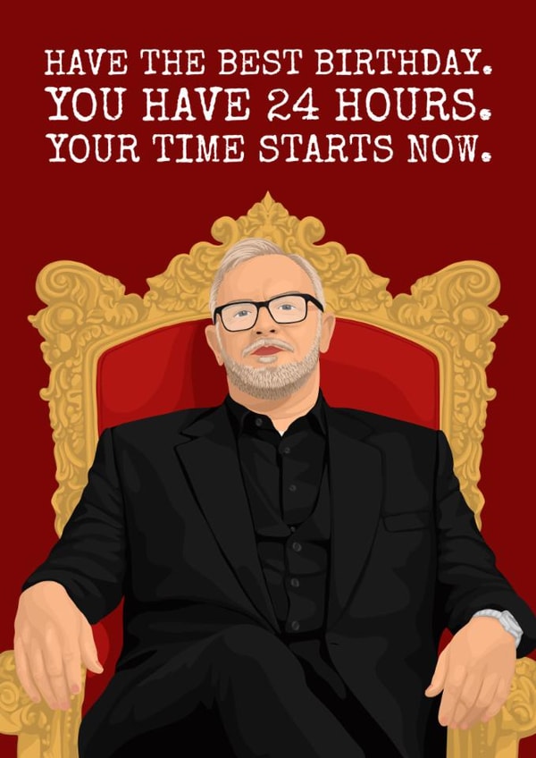 Funny Birthday Card - Greg Davies - Taskmaster created by Pink Peach Cards