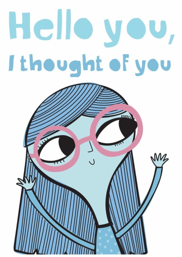 Cute Thinking Of You Card – Hello You created by elnup