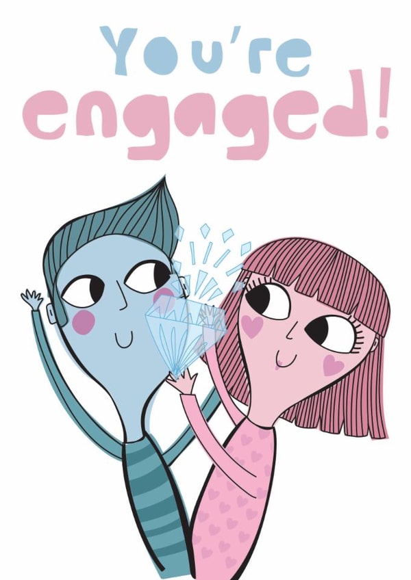 Classic Engagement Card – Diamond Ring — You’re Engaged! created by elnup