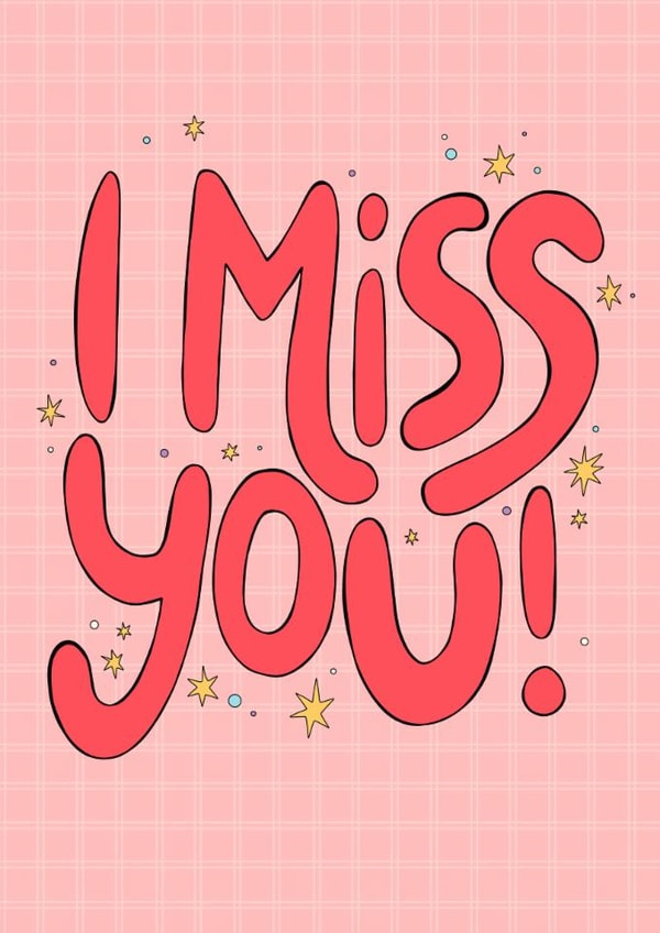 Classic Love And Friendship Card - I Miss You created by The Happy Badger