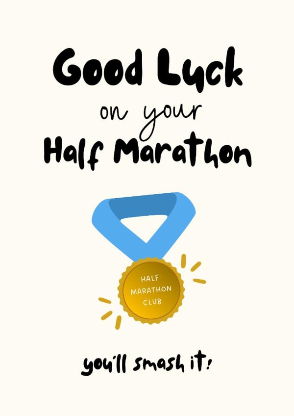Classic Good Luck Card - Half Marathon Card created by @HurrayHaus