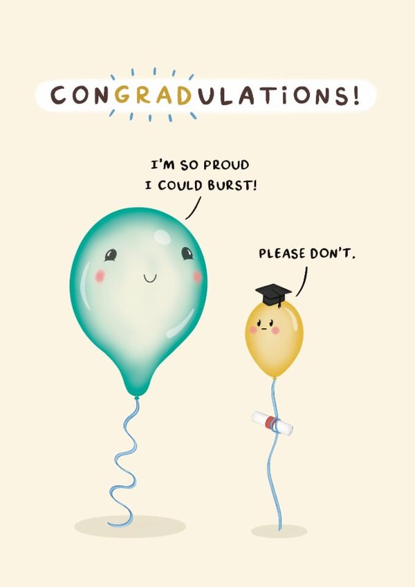 Cute Graduation Card - So Proud - Balloons created by Sydney Jo Designs
