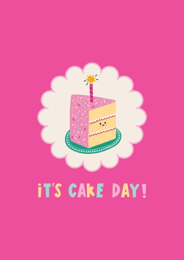 Cute Birthday Card - Scalloped Design - It's Cake Day! created by Lucy Maggie Designs