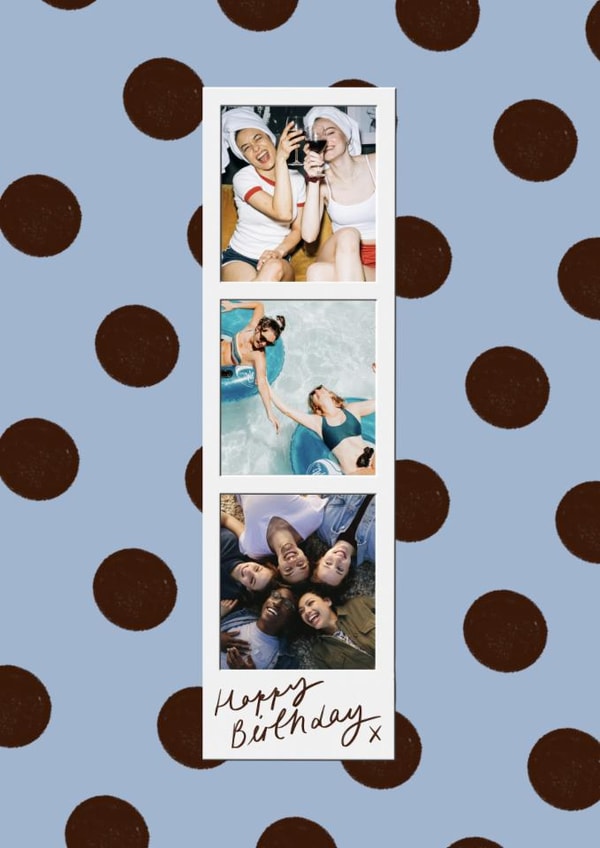 Classic Birthday - Photo Strip - Blue And Brown Polka Dots created by Holly Walsh