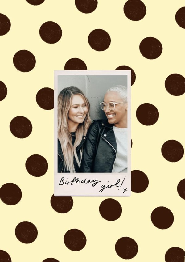Classic Birthday Card - Polaroid Photo - Polka Dots created by Holly Walsh