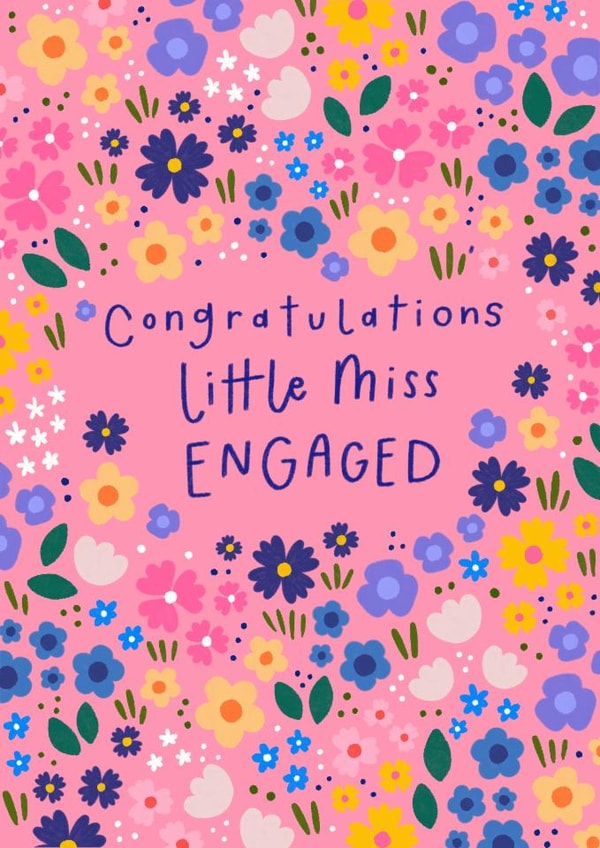 Pretty Engagement Card - For Bride - Floral Heart created by katie illustrated