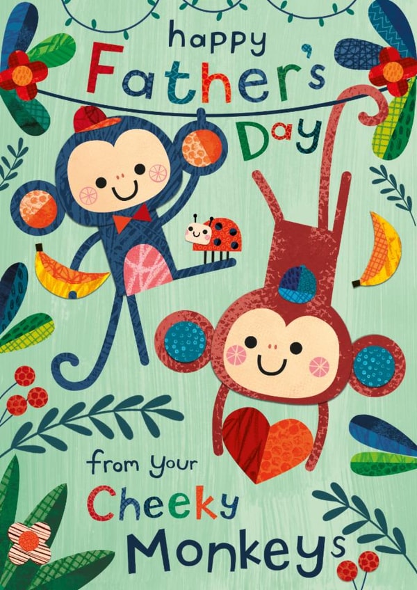 cute father's day card for Dad -  from your cheeky monkeys created by Lindsey Sagar