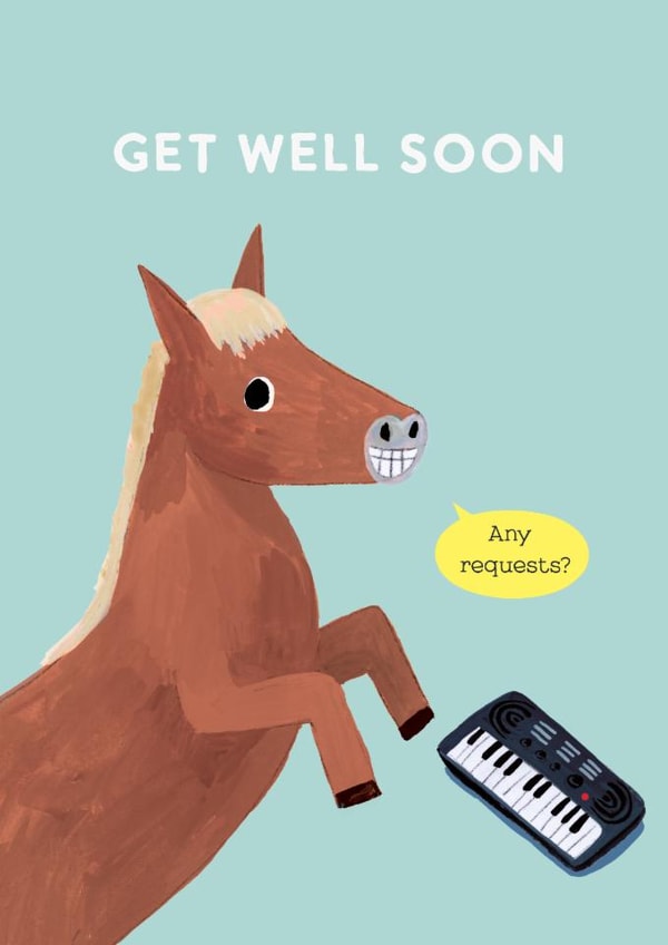 Funny Get Well Card - Therapy Horse - Keyboard created by Holly Fox