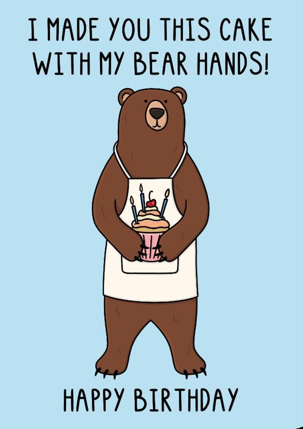 Cute Birthday Card - Birthday Cake - Bear Hands created by OhJaye