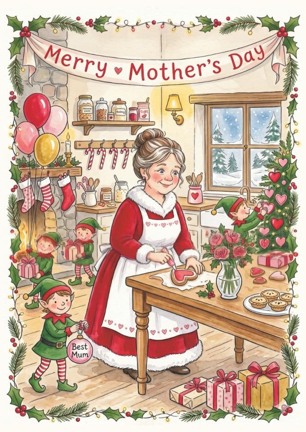 Merry Mother's Day — Best Mum at the North Pole created by Lunar Tree Studios