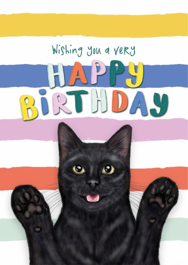 Funny Birthday Card - From The Cat - Black Cat | thortful