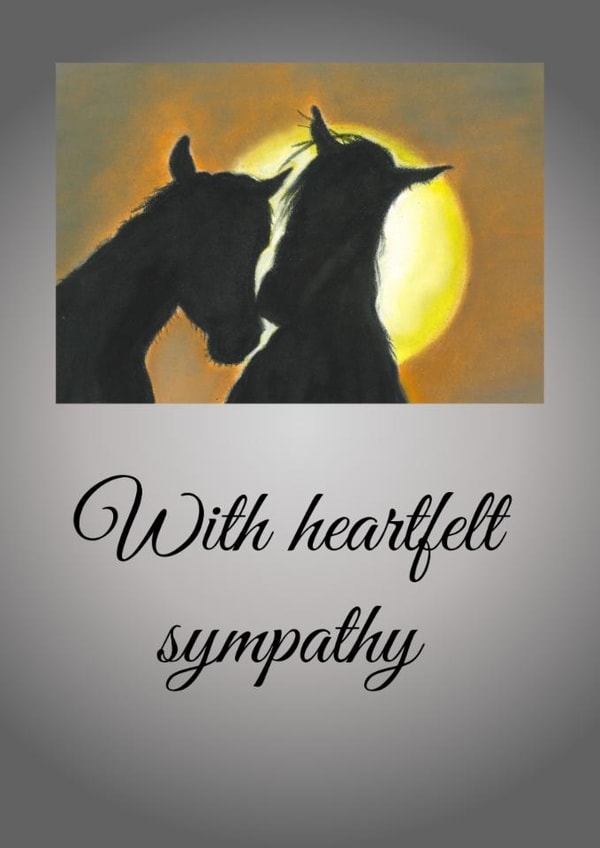 Classic Sympathy Card - Horses - With Heartfelt Sympathy created by Little Red Boots Fae
