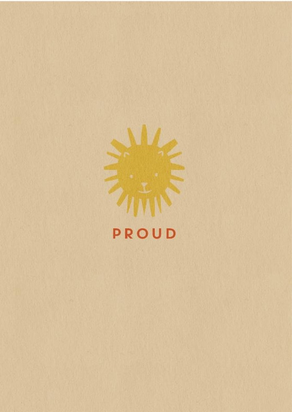 Cute Proud Of You Card – Lion Illustration created by @doublepea_designs