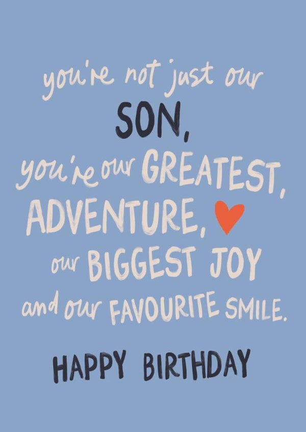 Classic Birthday Card - For Son - Our Greatest Adventure created by Sweetlove Press