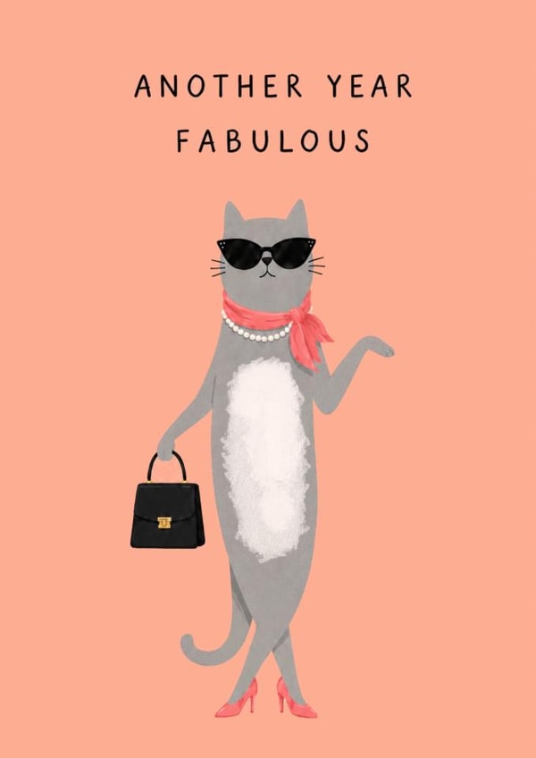 Another Year Fabulous Cat Card created by Lauren Rachael