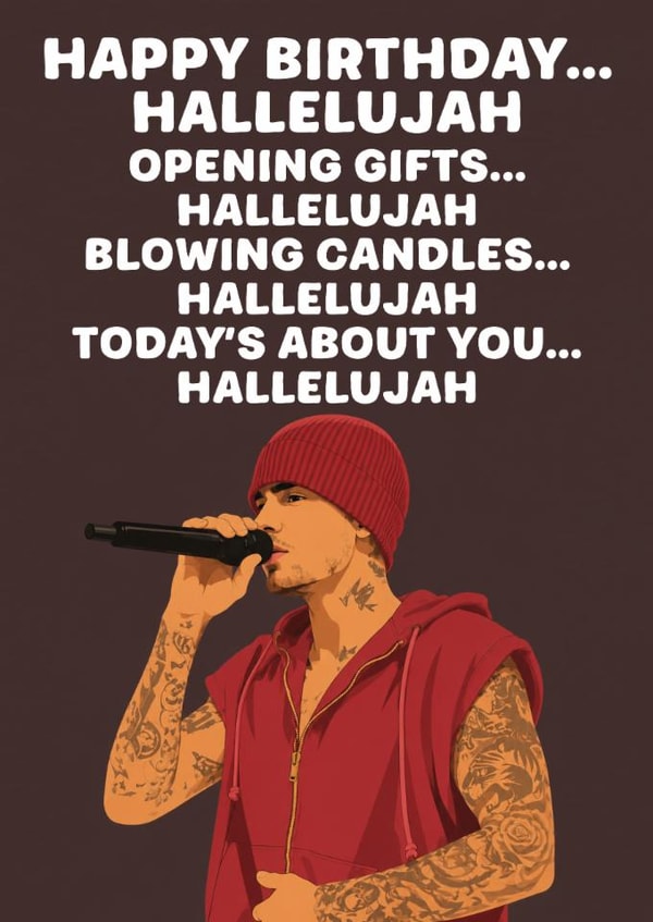 Birthday card for a friend or family member who is a Justin Bieber fan created by R&M Designs