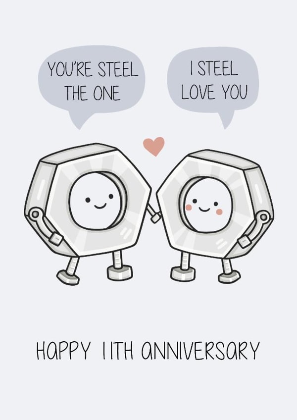 Cute 11th Anniversary - Steel - Pun created by Creaternet