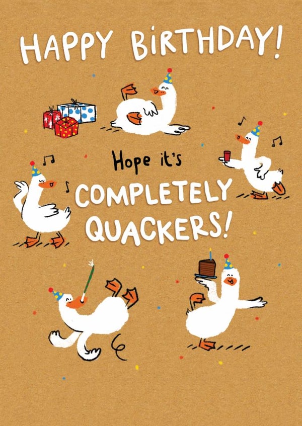 Cute Birthday Card - Ducks - Hope It's Completely Quackers! created by Hew Ma