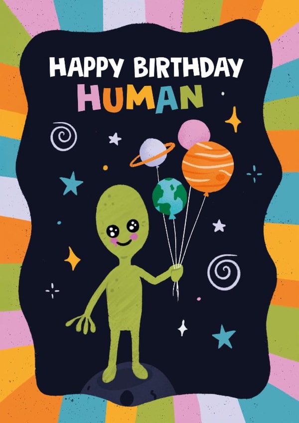 Cute Birthday Card - Alien - Spaced Themed created by Woody's Design