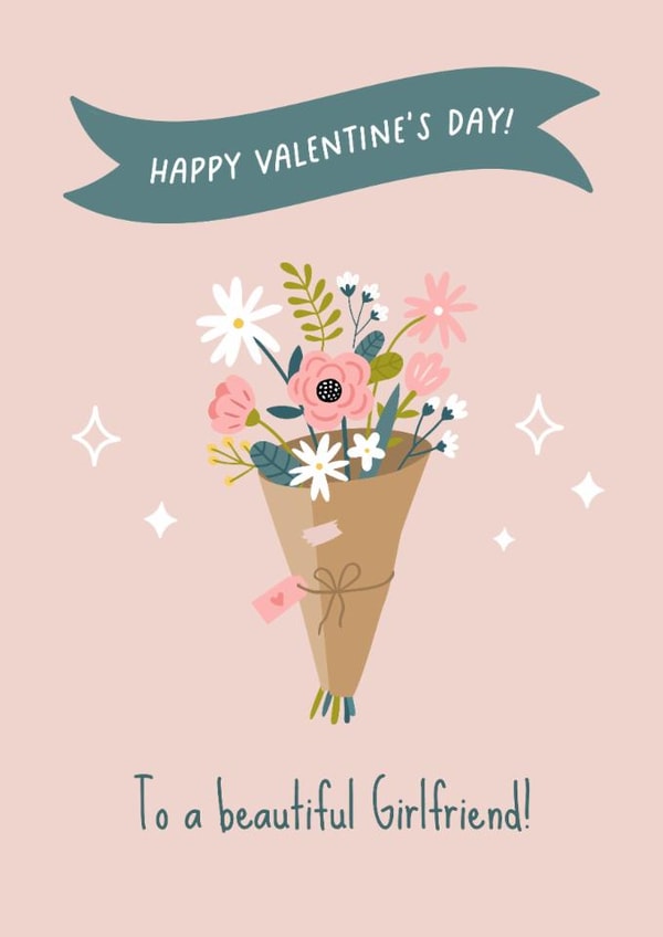 Classic Valentine's Day Card - For Girlfriend - Flowers created by Evie Garnett Designs