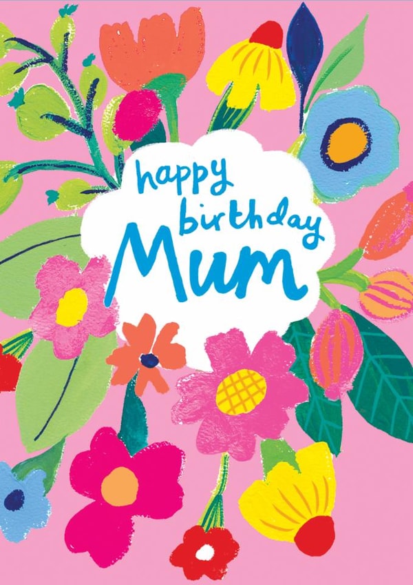 Pretty Birthday Card - For Mum - Flowers created by Paper Salad