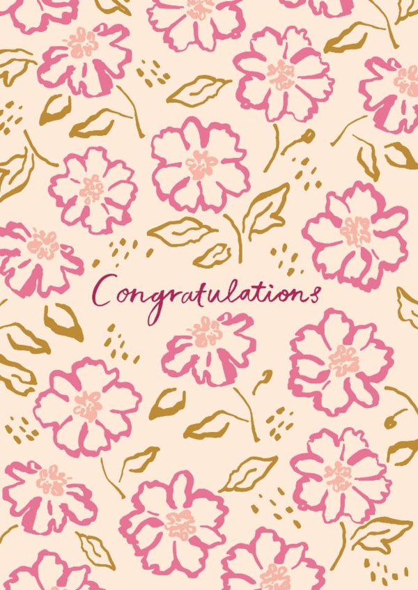 Pretty Congratulations Card - Flowers - For Her created by Embletree Designs