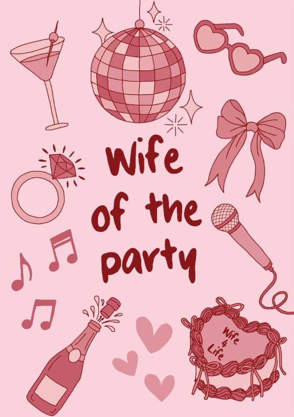 Cute hen do card to kickstart the perfect bachelorette party created by Wild Rose