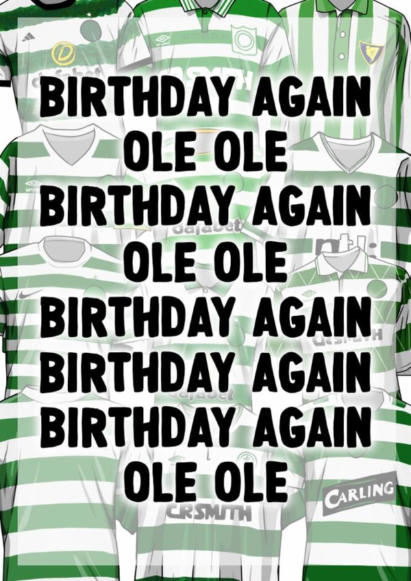 Fun Birthday Card - Football - Celtic Champions Again - Scottish Premier League Champions created by ZB CREATIVE