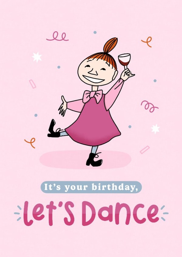 Cute Birthday Card - Moomin - Mymble - Let’s Dance created by Moomin Characters