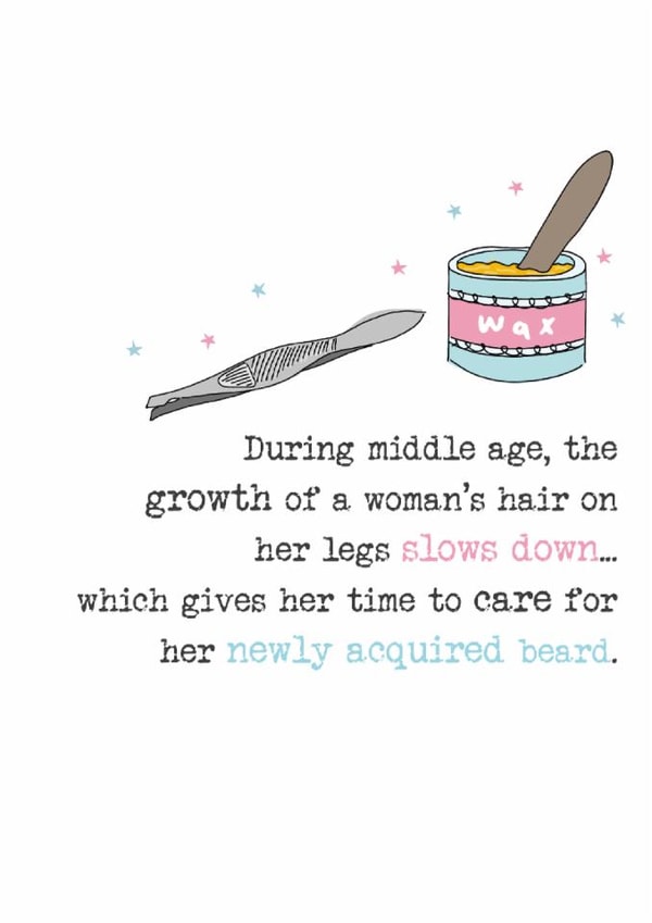 Funny Birthday Card - Middle Age - Newly Acquired Beard created by Dandelion Stationery