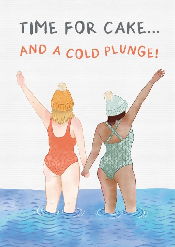 Classic Birthday Card - Cold Plunge - Swimming created by Dandelion Stationery