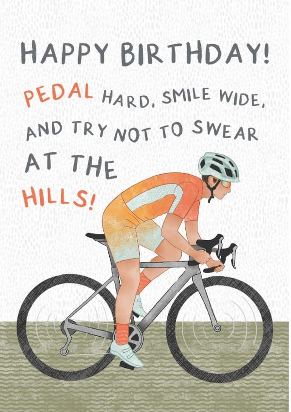 Funny Birthday Card - Cycling - Try Not To Swear created by Dandelion Stationery