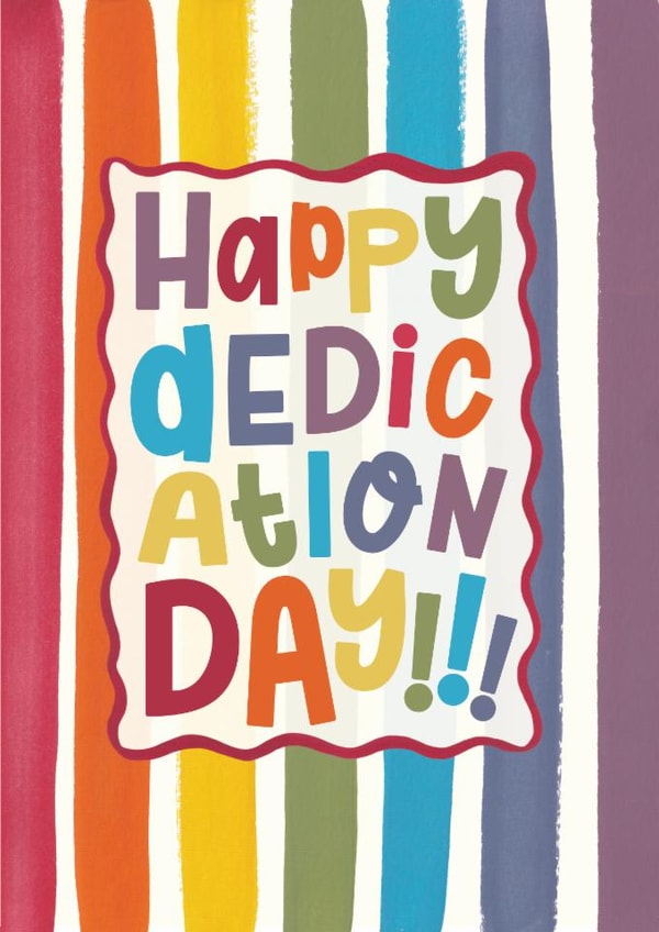 Colourful Dedication Card - Rainbow Bright - Celebrating Child's Dedication created by Oh Anna Design Co