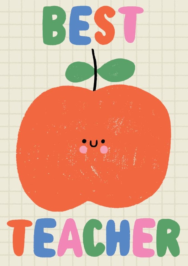 Cute Thank You Card - Best Teacher - Apple created by by Rosie Banton