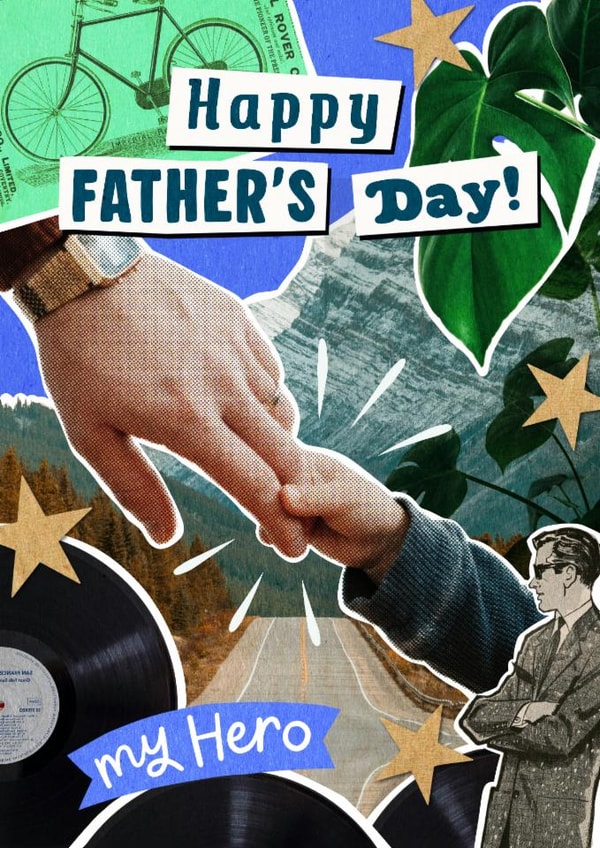 Arty Father's Day Card - My Hero - Holding Hands created by Violet and Alfie