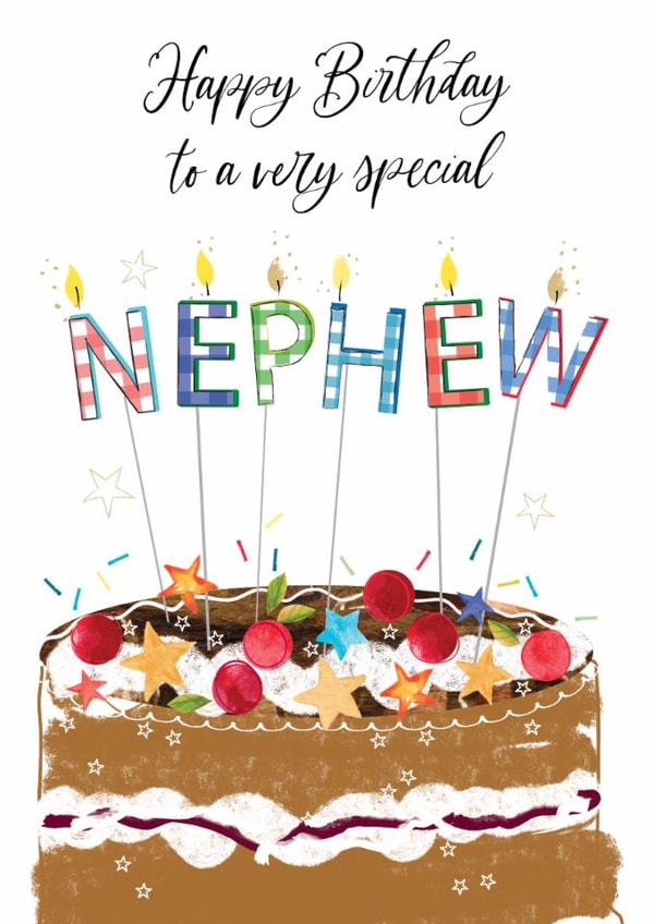 Traditional Birthday Card - Special Nephew - Cake created by Katie Phythian Design